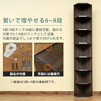 Amazon｜FB-C03WAL （0.7）コーナーラック 3段 ウォールナット【代引